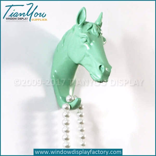 Custom faux animal head wall decor hooks