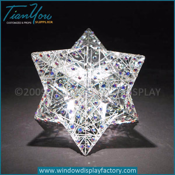 Custom multi angle starts diamond millefiori paperweights for sale