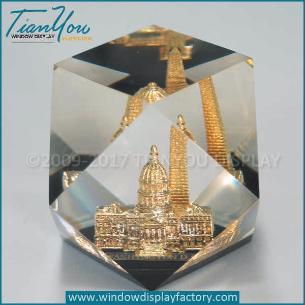 Custom crystal acrylic paperweight