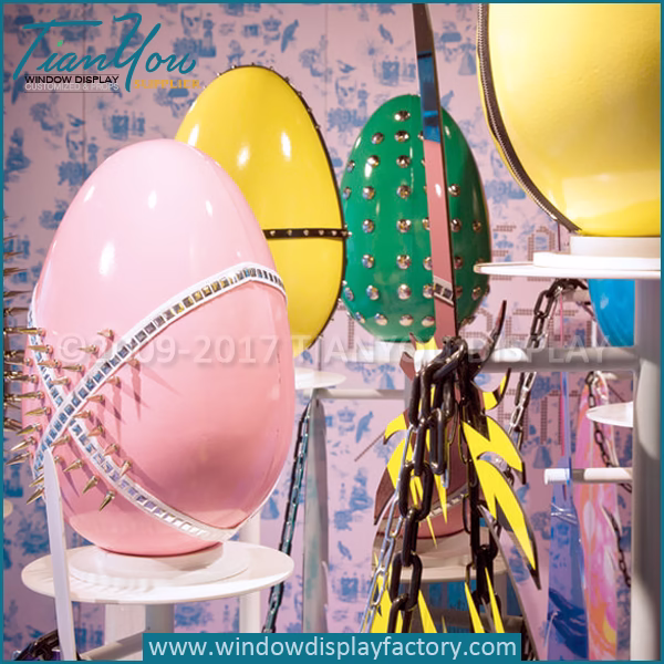 Custom Fiberglass Decorating Giant Easter Eggs