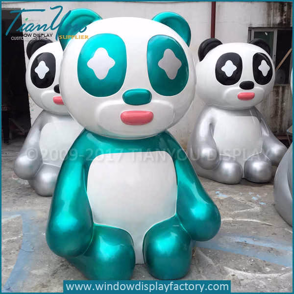 Custom mirror electroplating outdoor giant bear statue