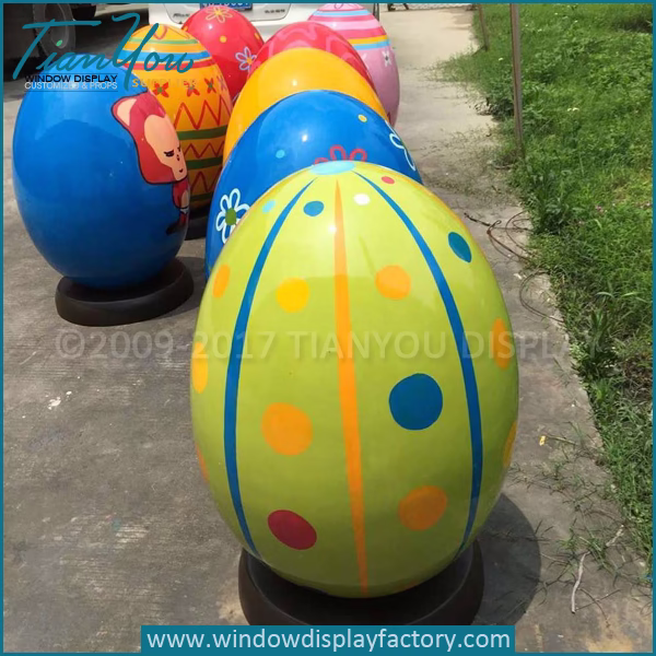 Fiberglass Decorating Giant Easter Eggs
